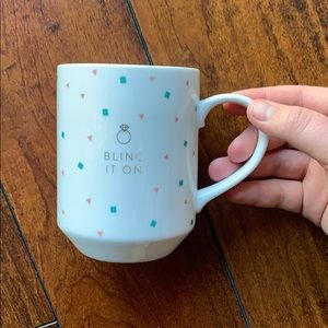 Pastel Bling It On Coffee Tea Mug White Pink Blue